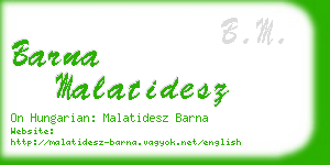 barna malatidesz business card